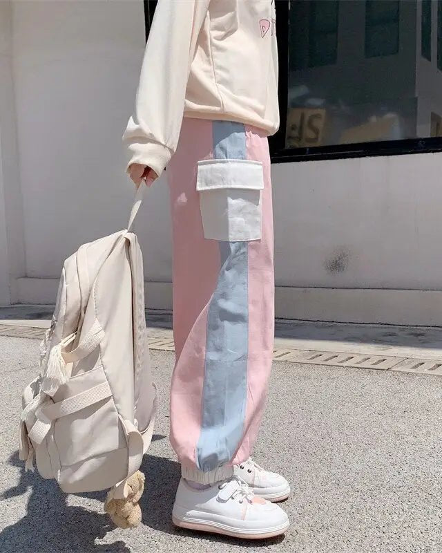 Yummy Bunny Cargo Joggers in Playful Pastel Colors - Cosparty