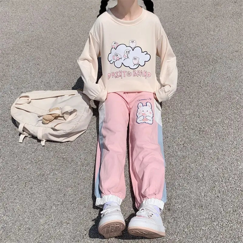 Yummy Bunny Cargo Joggers in Playful Pastel Colors - Cosparty