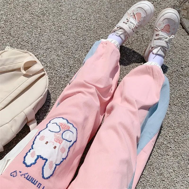 Yummy Bunny Cargo Joggers in Playful Pastel Colors - Cosparty