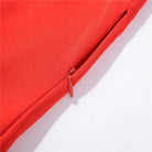 1950's Red Polkadot Pinup Girl Dress with Flowing Skirt and Vested Front - Cosparty