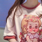 1970s Vintage Inspired Luck Girl T-Shirt in Pink and Red 45 cm - Cosparty