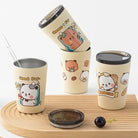 320/360ml Cute Stainless teel Dudu & Bubu Peach & Goma Bottles/Cups