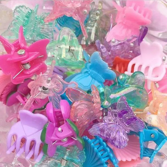 90s Princess Butterfly Clips in Vibrant Colors for Fun Hair Styles - hair accessory