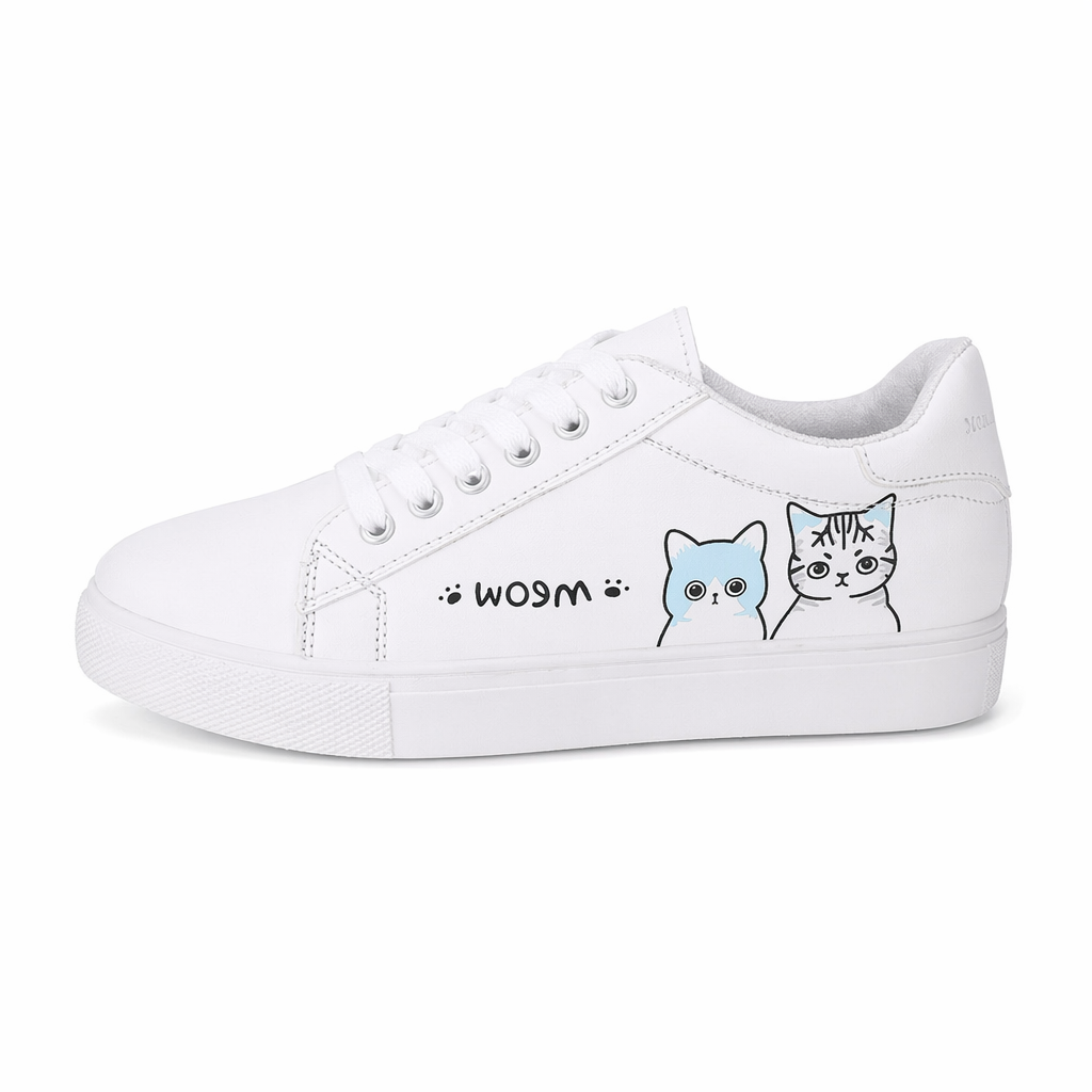 Kitten Inspired Tennis Shoes with Anti-Skid Rubber Soles black cats