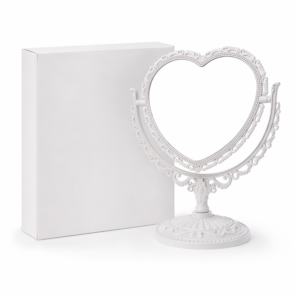 Pastel Heart Shaped Makeup Mirrors for Cosparty Bedrooms White