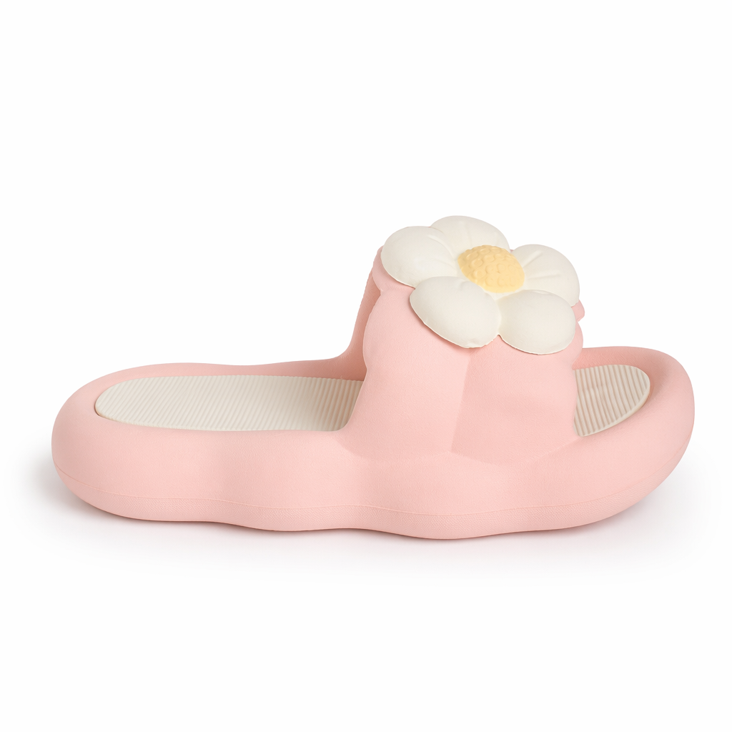 Fairy Tulip Slides for Ultimate Floral Comfort and Softness Pink Daisy