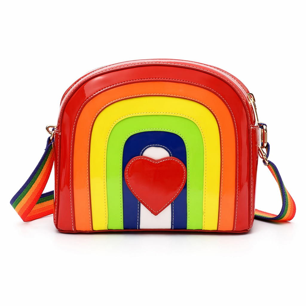 Long Rainbow Heart Purse for a Shiny and Unique Style Default Title