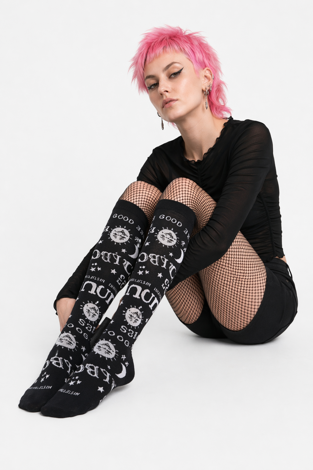 Ouija Board Knee Socks for Cozy Gothic Style Default Title