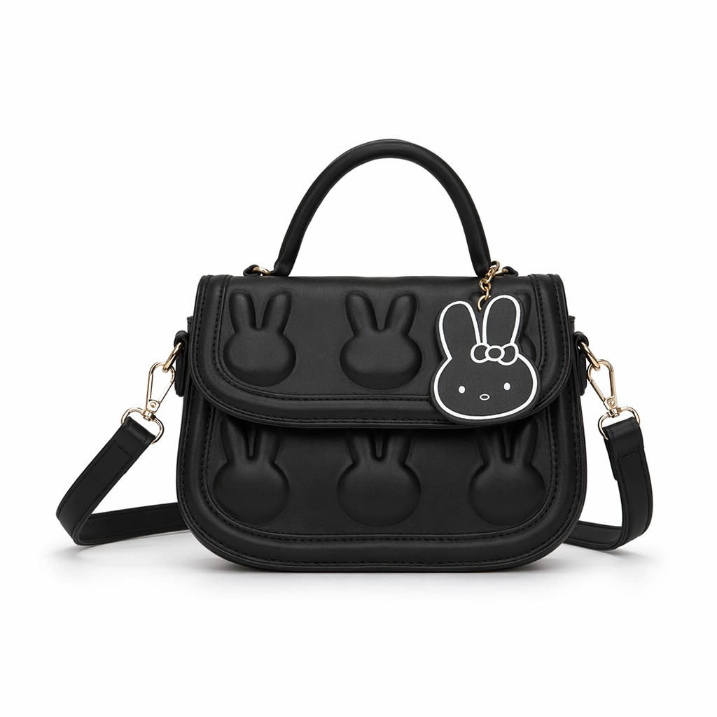 Chocolate Bunny Bag in Vegan Leather for Animal Lovers Black