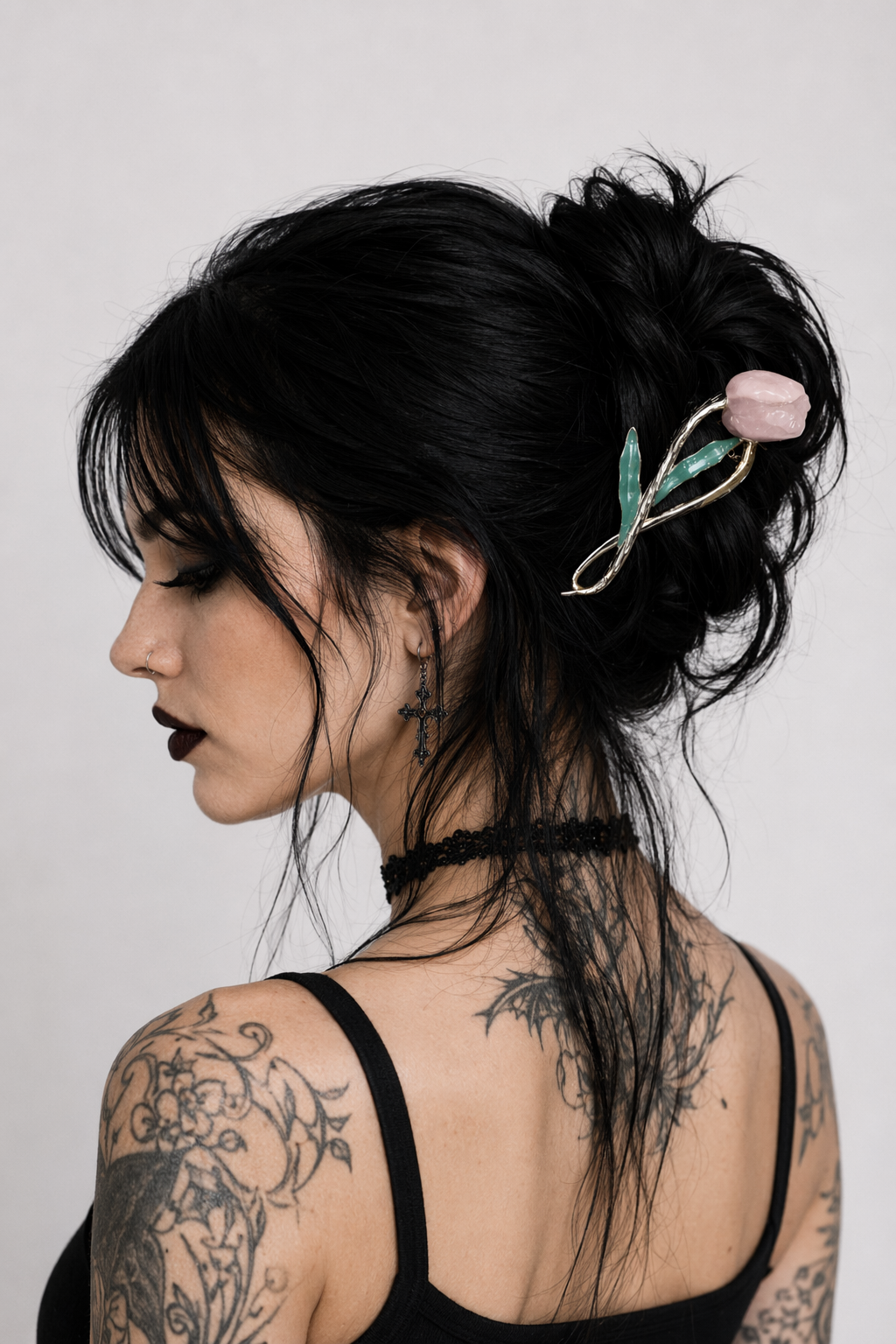 Dainty Floral Ceramic Hair Claw Clip for a Unique Style 17