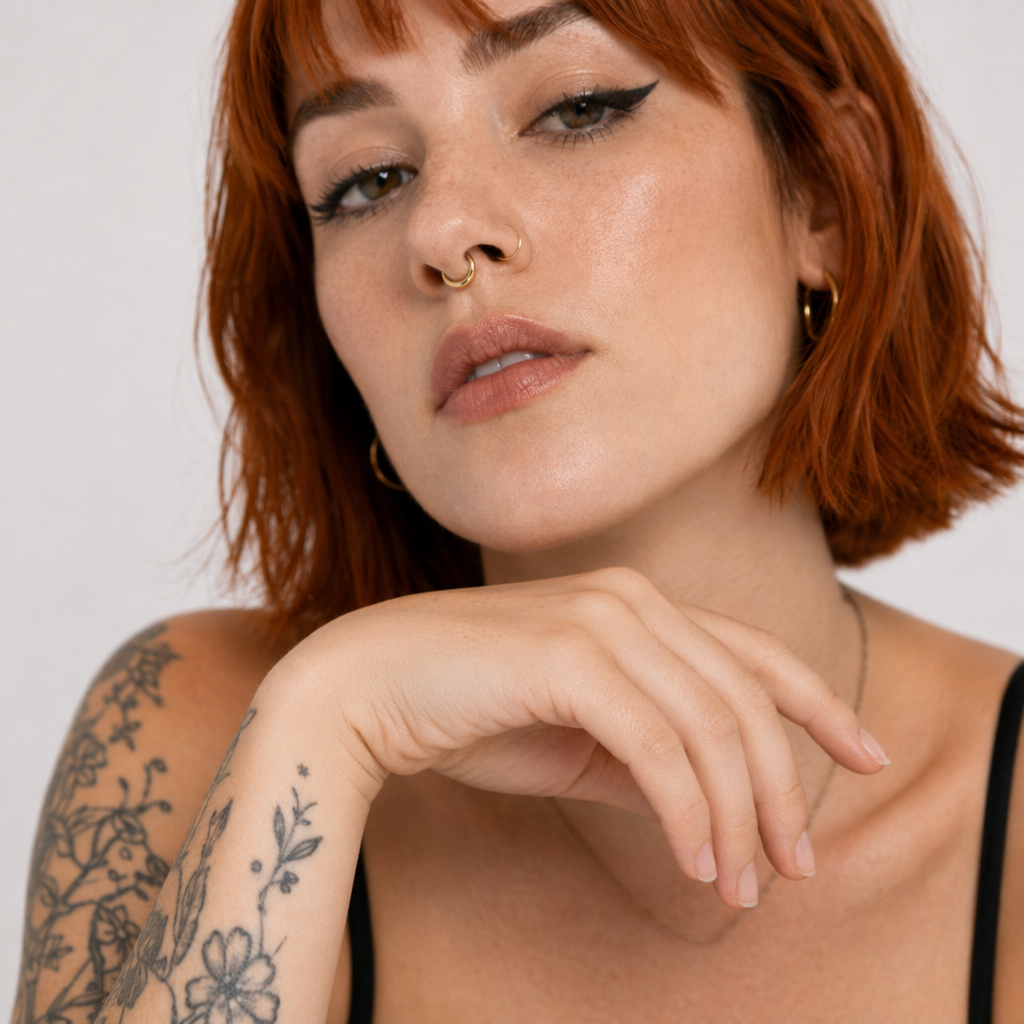 Realistic Septum Nose Rings for a Stylish Piercing Look Plain Gold