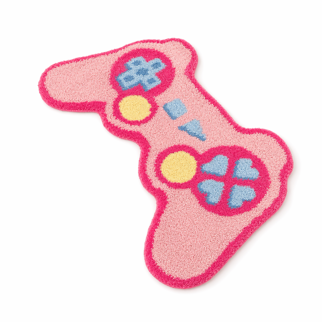 eGirl Gaming Area Rug with Gameboy Design in Pastel Colors Controller