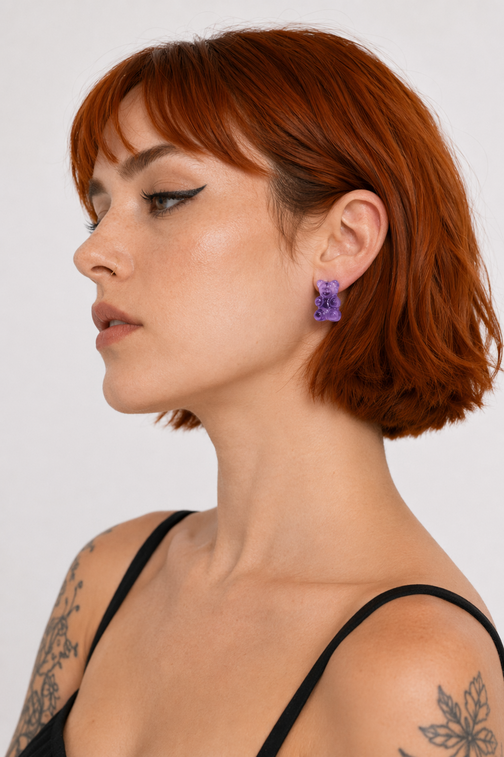 Gummy Bear Resin Earrings in Assorted Delicious Colors Purple