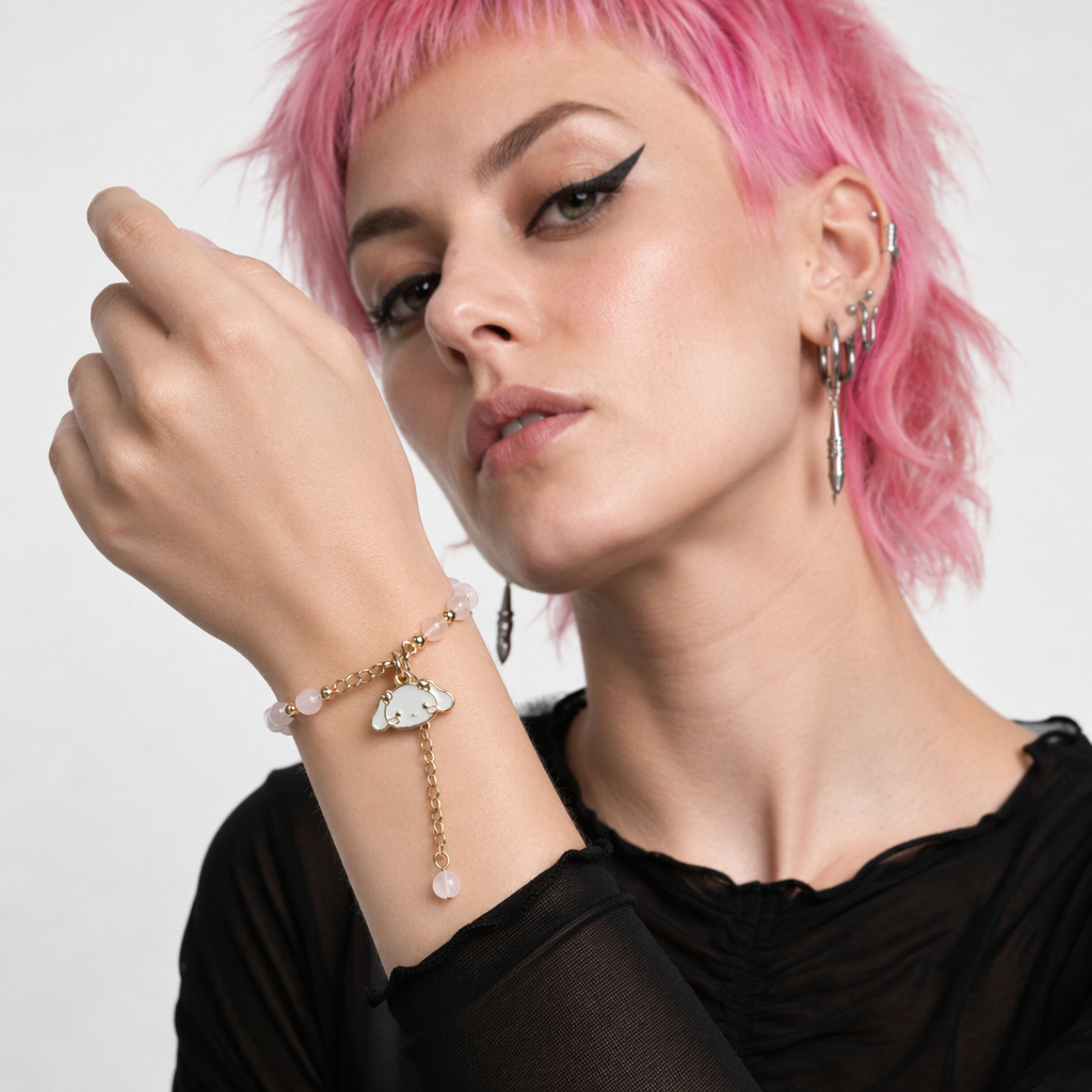 Kawaii Beaded Bracelets Inspired by Sanrio Characters Gold Chain Cinna