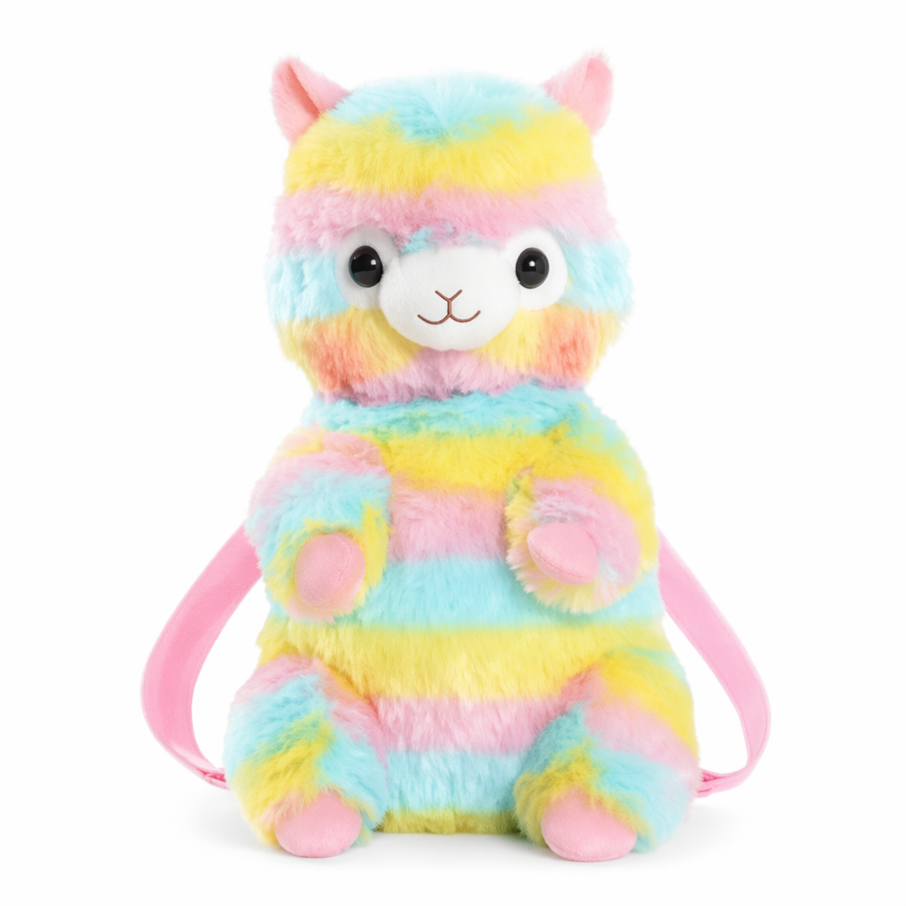 Soft Rainbow Alpacasso Inspired Backpack with Adjustable Straps Colorful