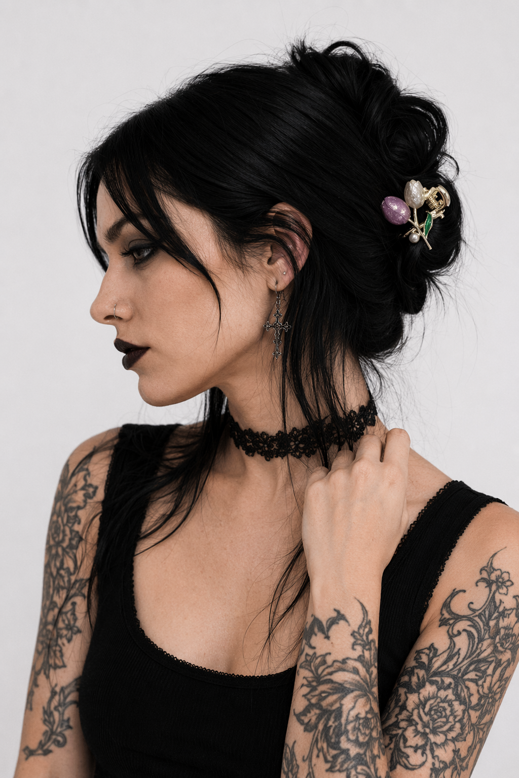 Dainty Floral Ceramic Hair Claw Clip for a Unique Style 28