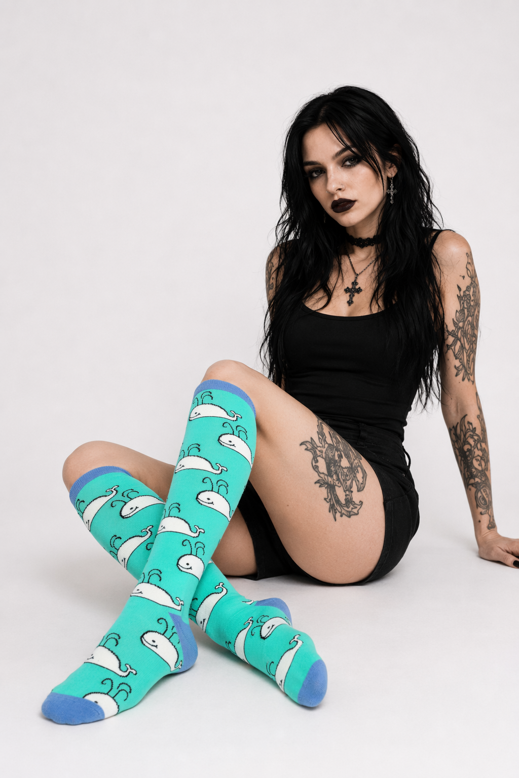 Blue Baby Whale Knee High Socks for Ultimate Comfort and Style Default Title