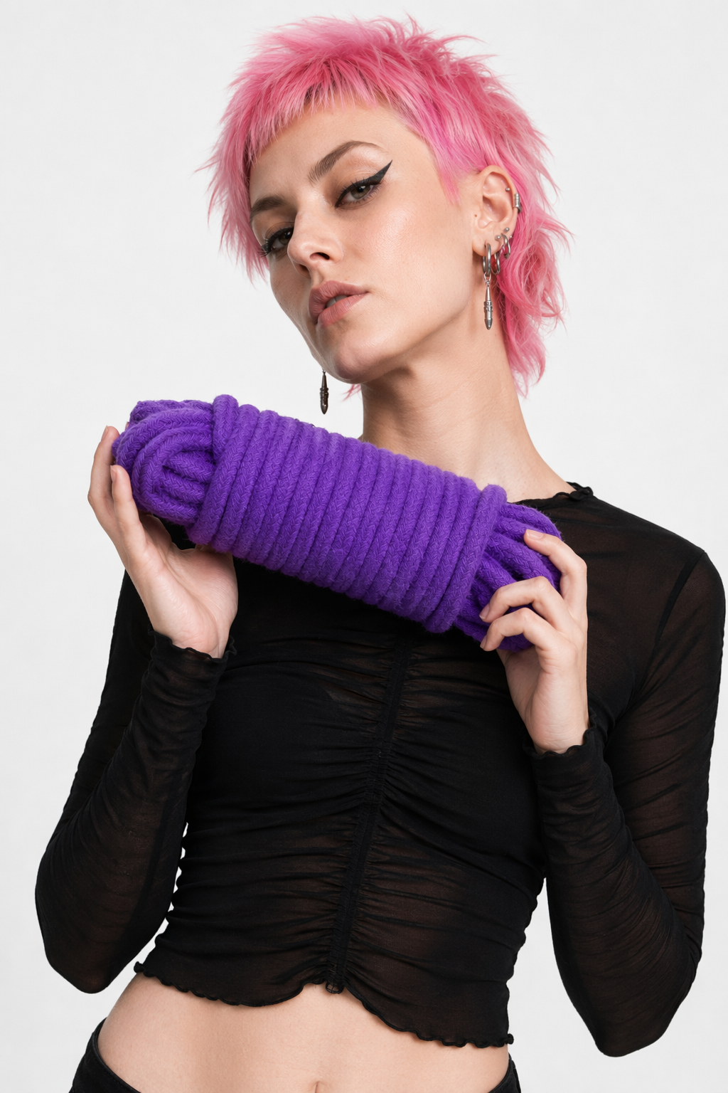 High-Quality Cotton Shibari Rope for Bondage Aesthetic Photoshoots 10m Purple