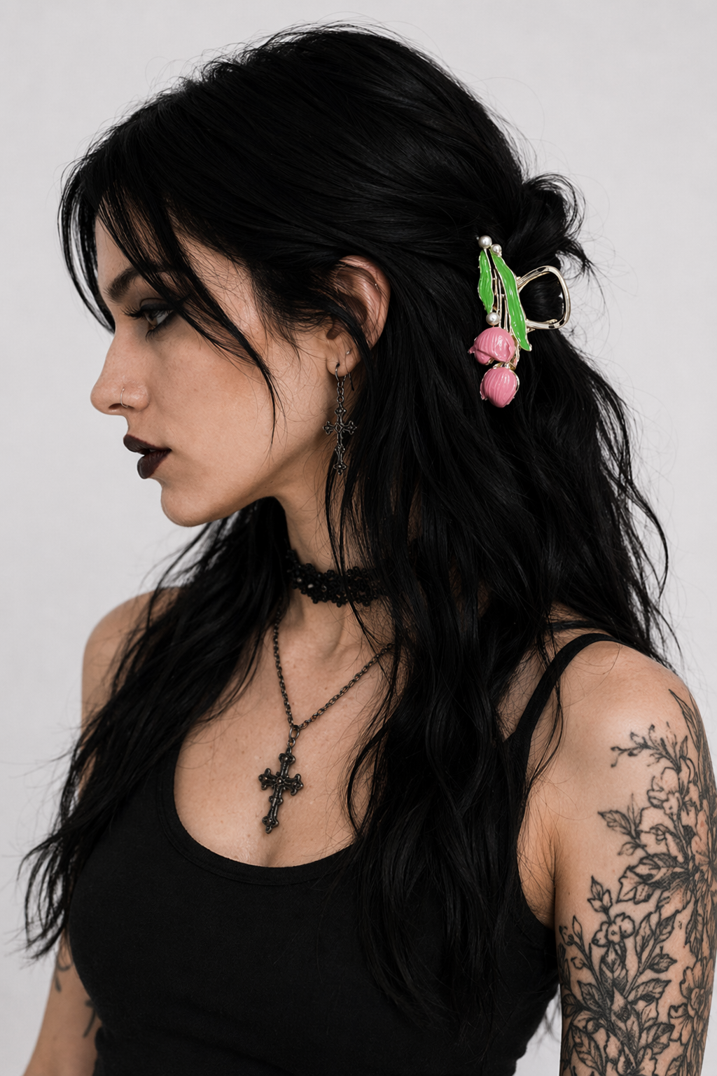 Dainty Floral Ceramic Hair Claw Clip for a Unique Style 18
