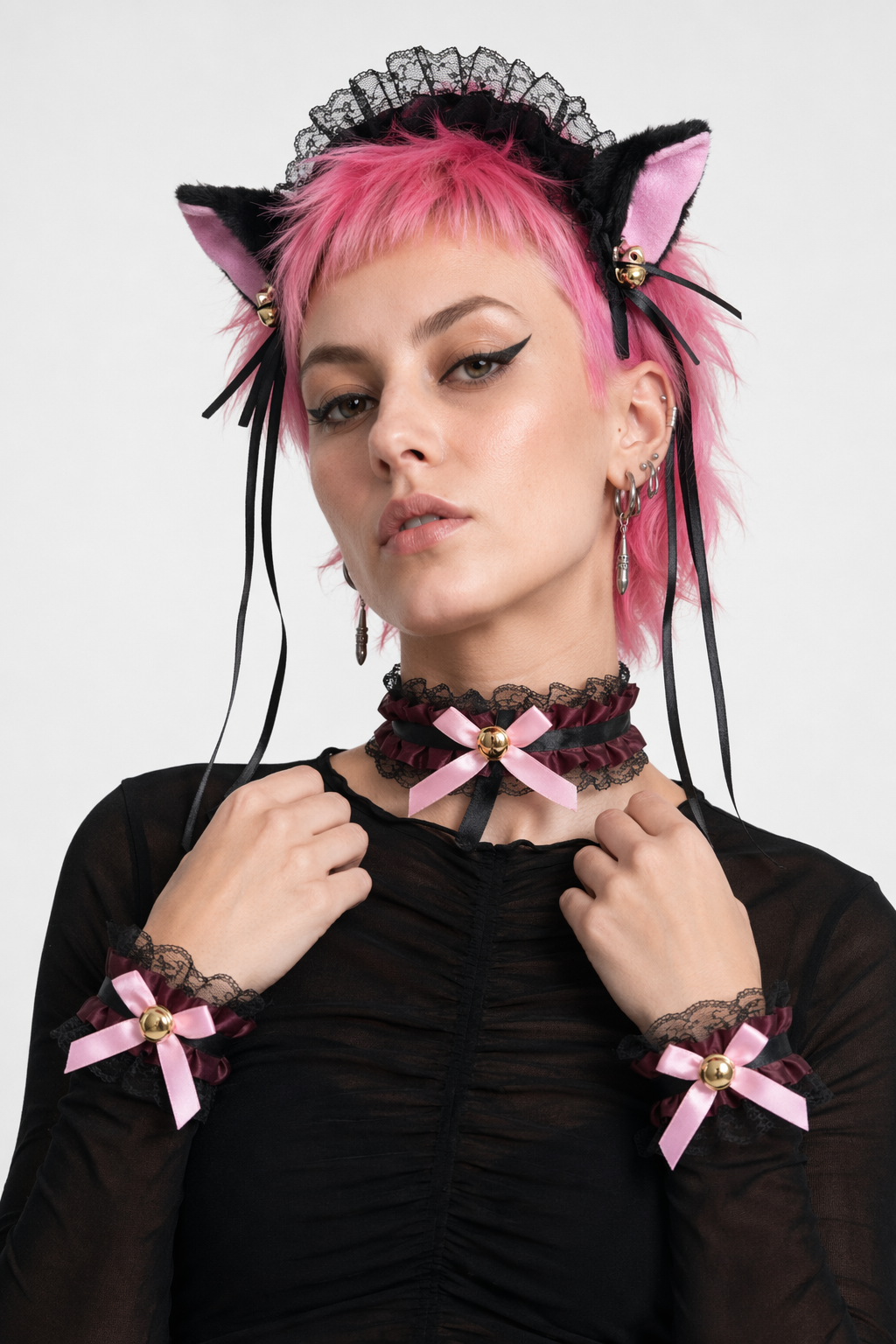 Neko Kitty Cat Complete Set with Headband, Collar, and Bracelets 13