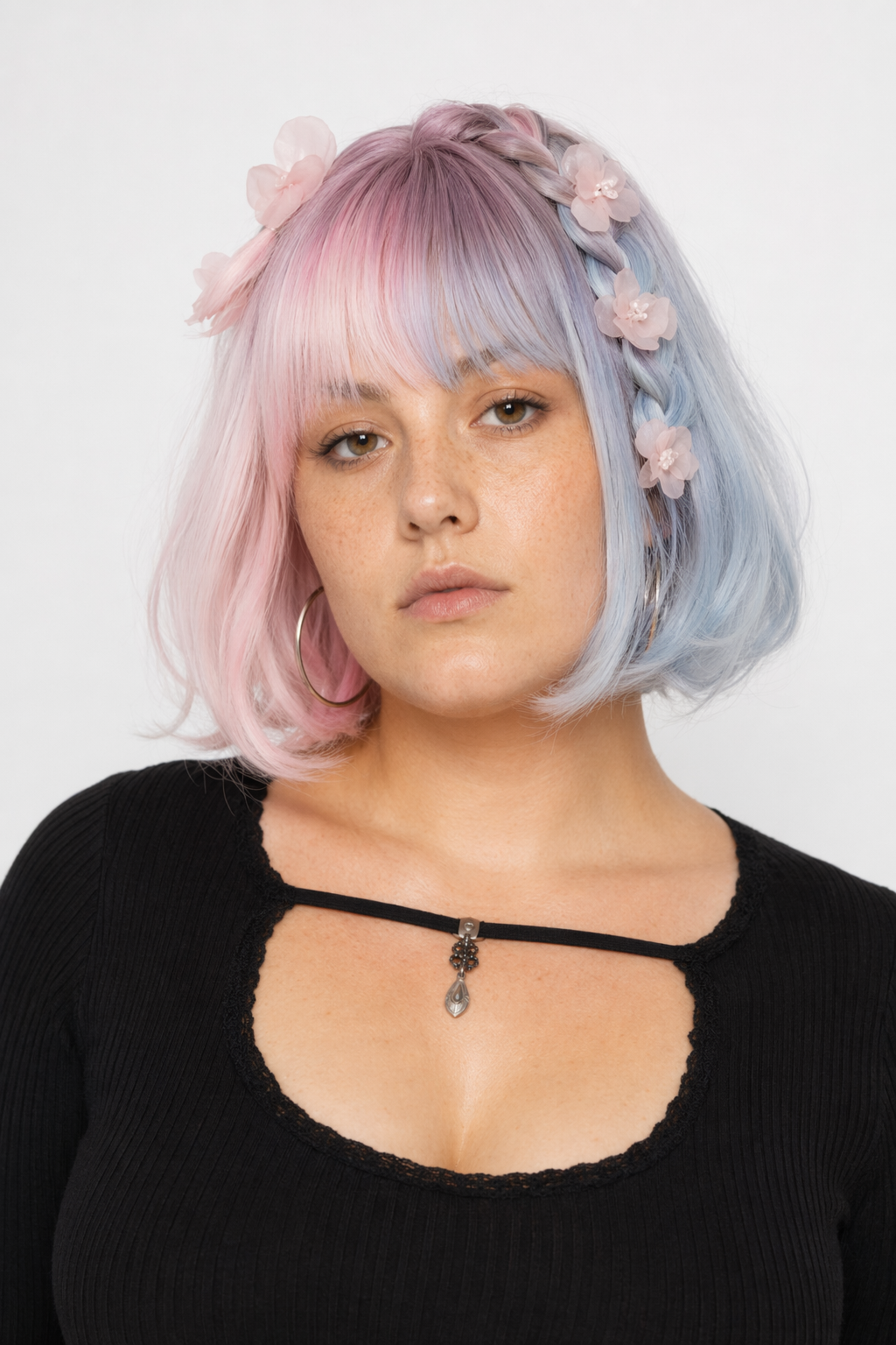 Pastel Cotton Candy Medium-Length Lolita Wig with Fringe Default