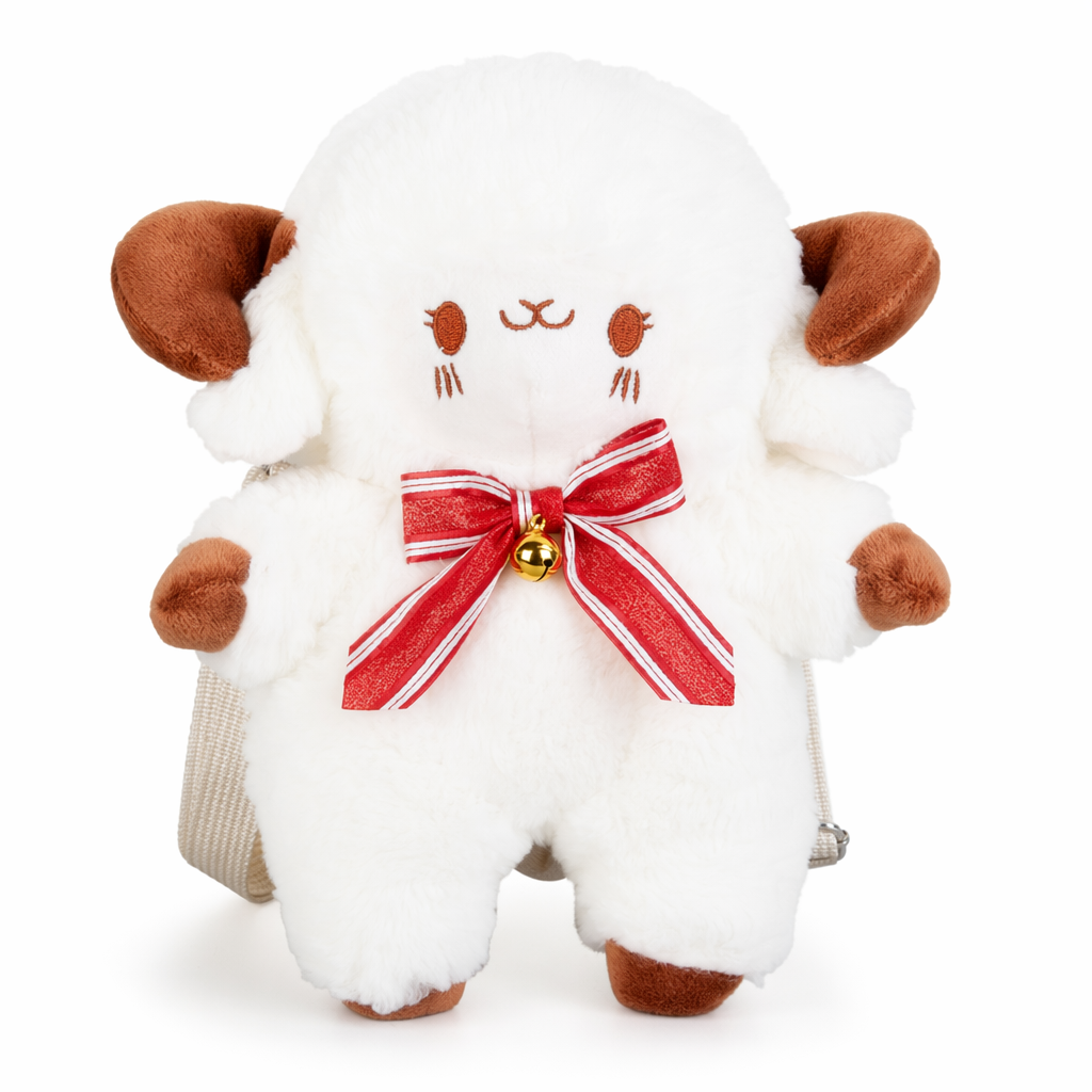 3D Kawaii Ram Sheep Crossbody Handbag for Cosparty Smile Face
