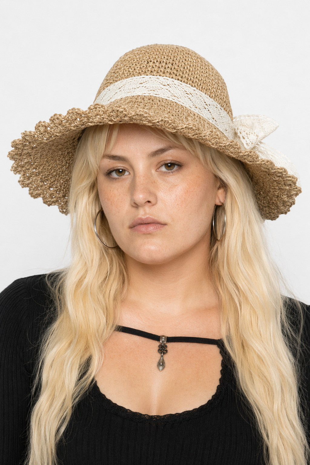 Country Maiden Sun Hat in High-Quality Tweed for Cottagecore Style Khaki