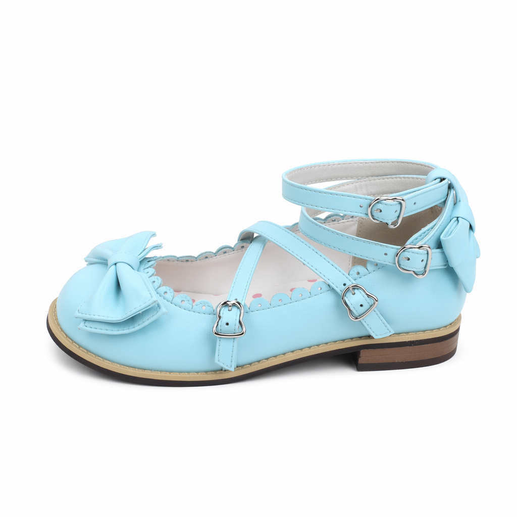 Elegant Lolita Shoes with Comfy Low Heel and Secure Buckle Sky Blue