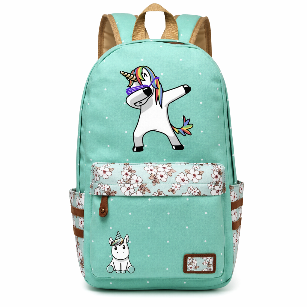 Kawaii Everyday Backpack in Various Styles and Colors Green 2