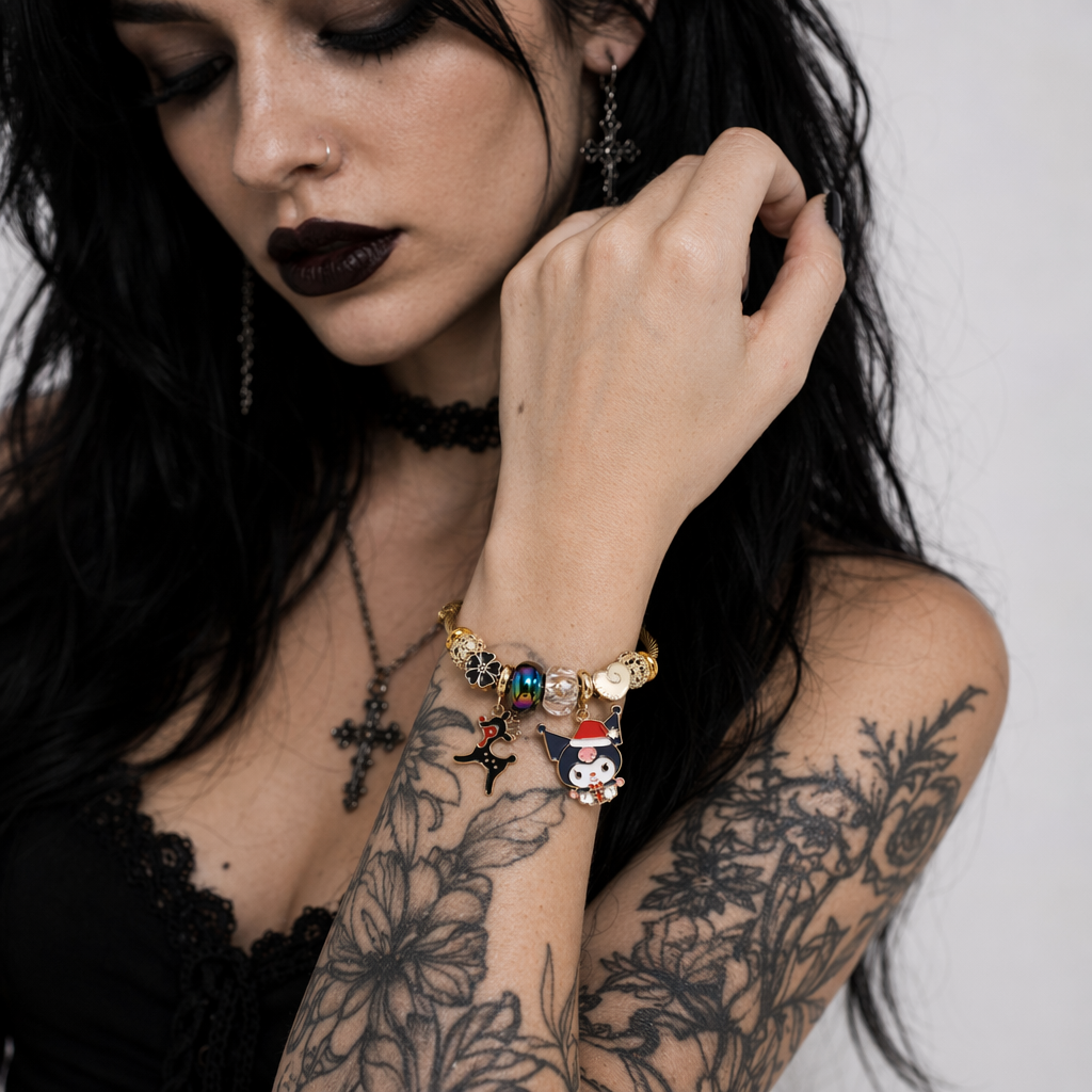Holiday Character Bangle Beaded Bracelets Featuring Kawaii Designs Kuromi