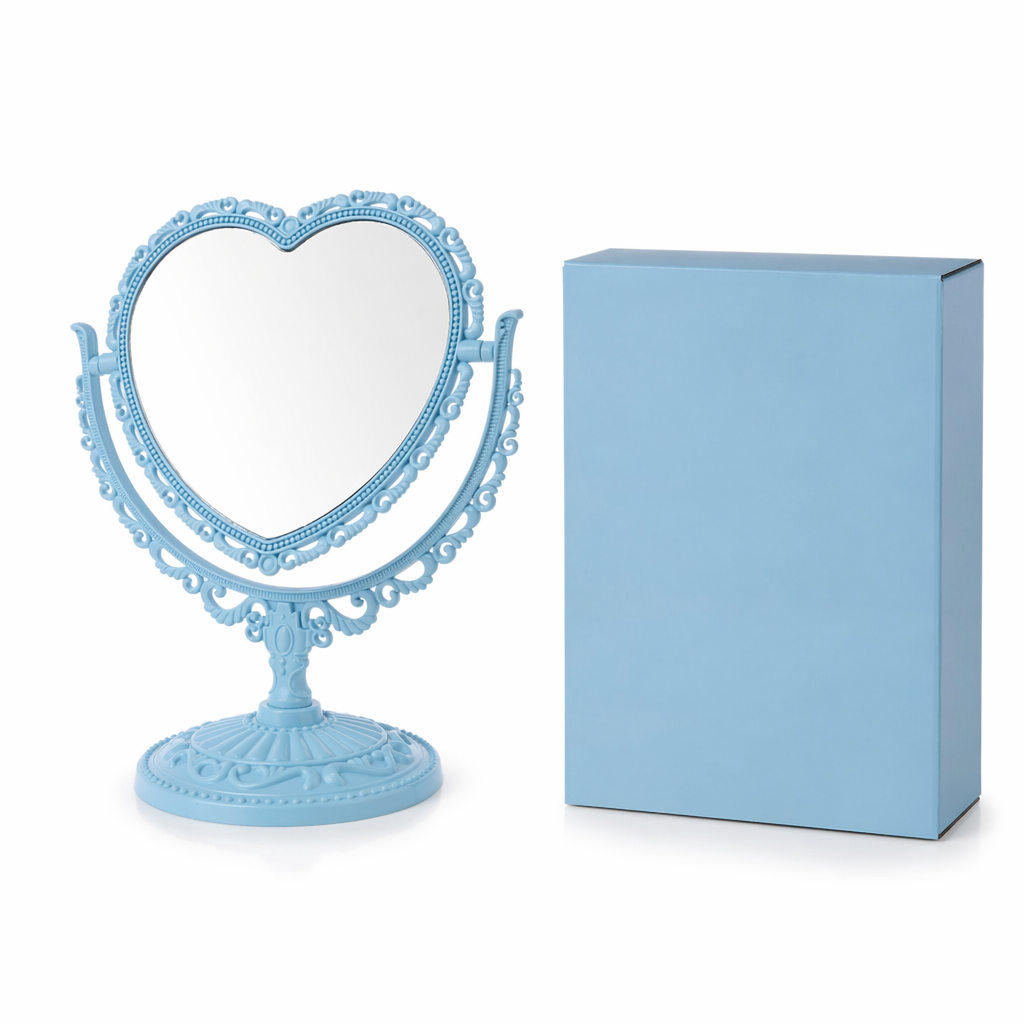 Pastel Heart Shaped Makeup Mirrors for Cosparty Bedrooms Blue