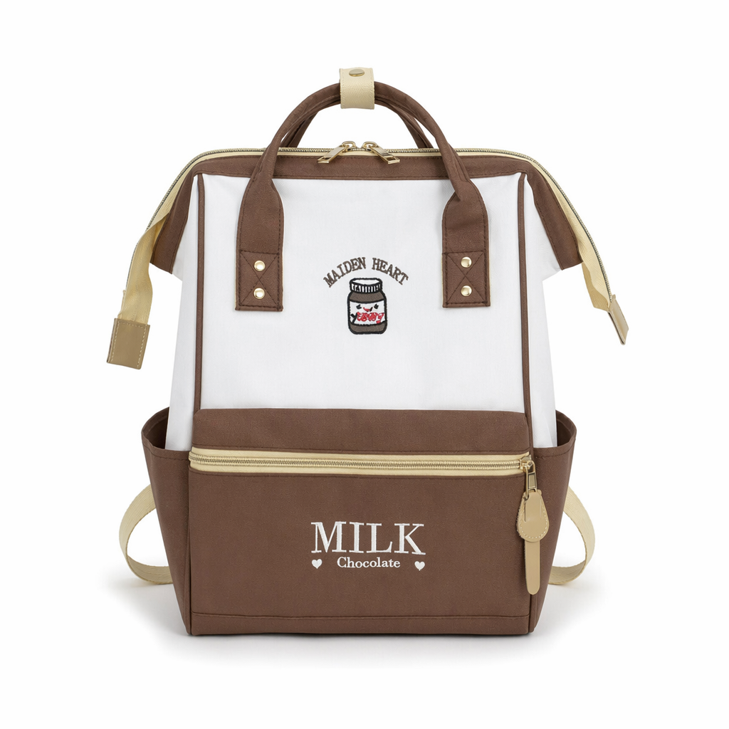 Strawberry Milk Kawaii Backpack for Stylish Everyday Wear Chocolate