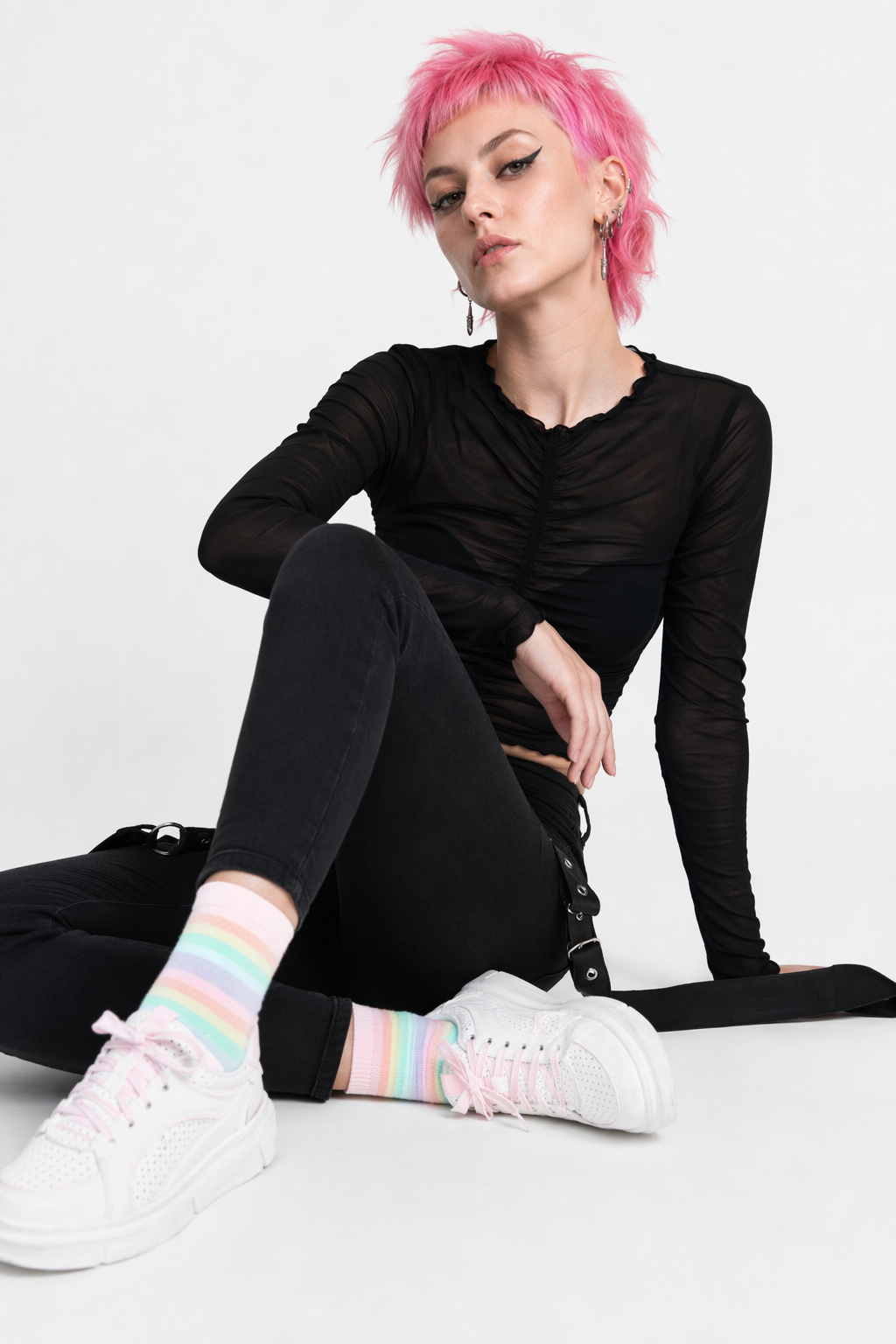 Pastel Rainbow Socks for Fairy Kei Fashion Lovers Pastel Rainbow