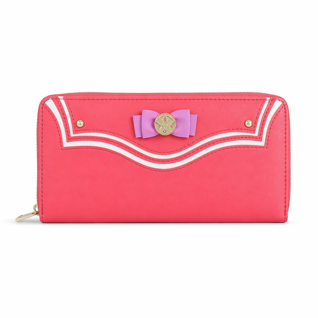 Magical Girl Inspired Zipper Clutch Wallet in Sailor Scout Style Red
