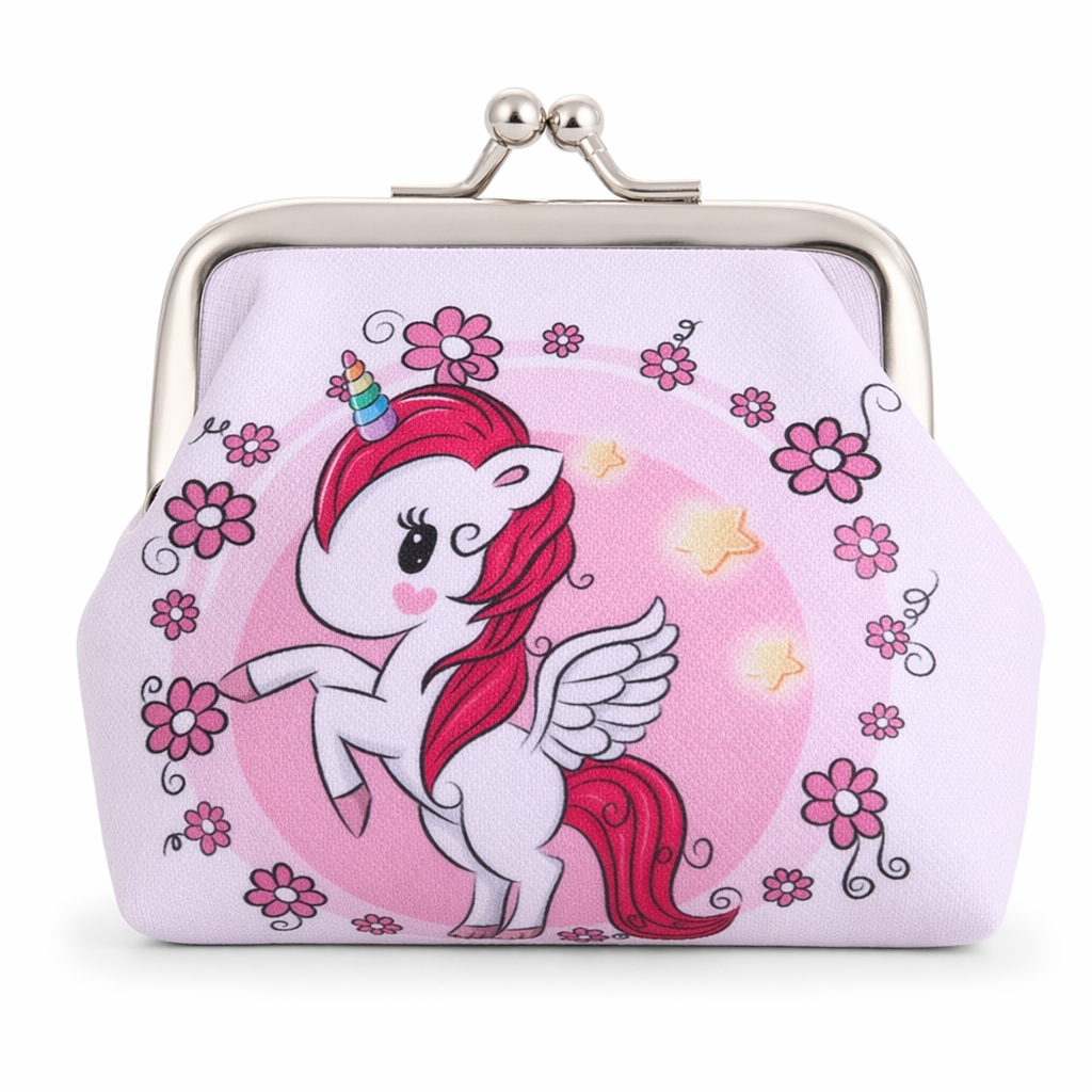 Vibrant Unicorn Coin Bag in Pastel Kawaii Styles Pink Unicorn