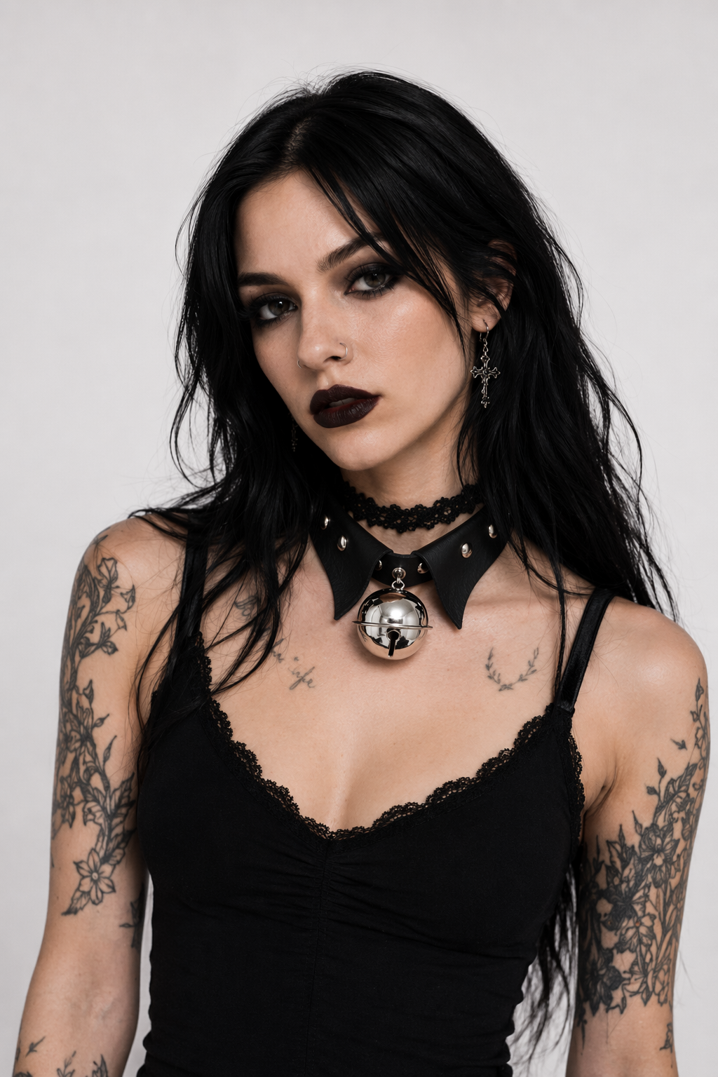 Tuxedo Bell Collar in Vegan Leather for a Playful Look Default