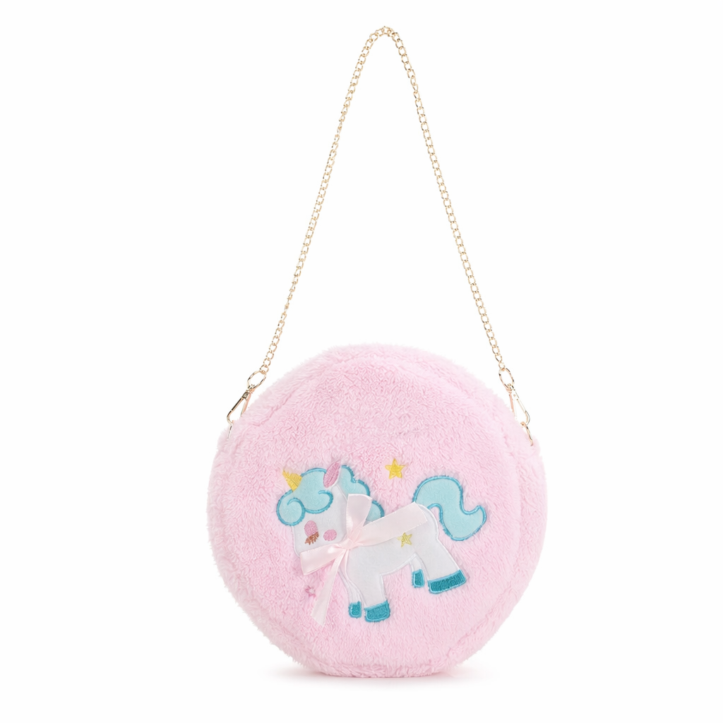 Milky Pastel Fluffy Lolita Purses for Kawaii Fashion Lovers Pink Unicorn Purse