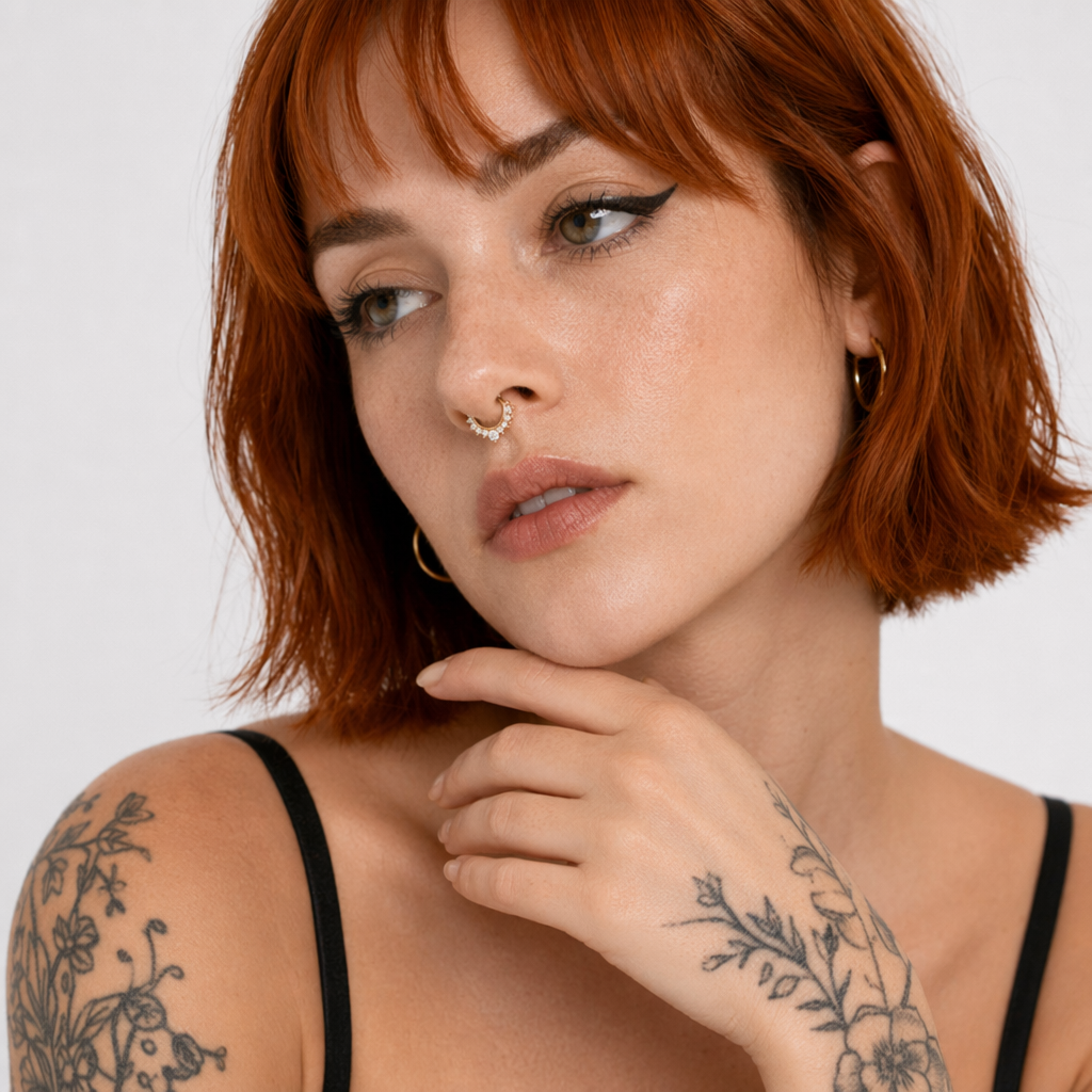 Realistic Septum Nose Rings for a Stylish Piercing Look Gold