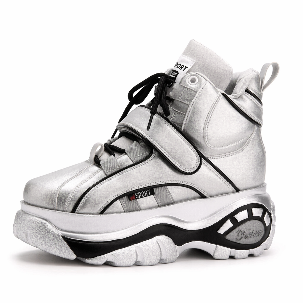 Chunky Platform Harajuku Streetwear Shoes for Kawaii Fashionistas Silver