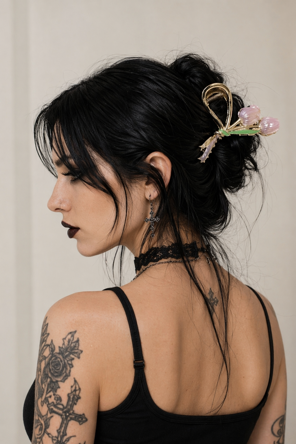 Dainty Floral Ceramic Hair Claw Clip for a Unique Style 15