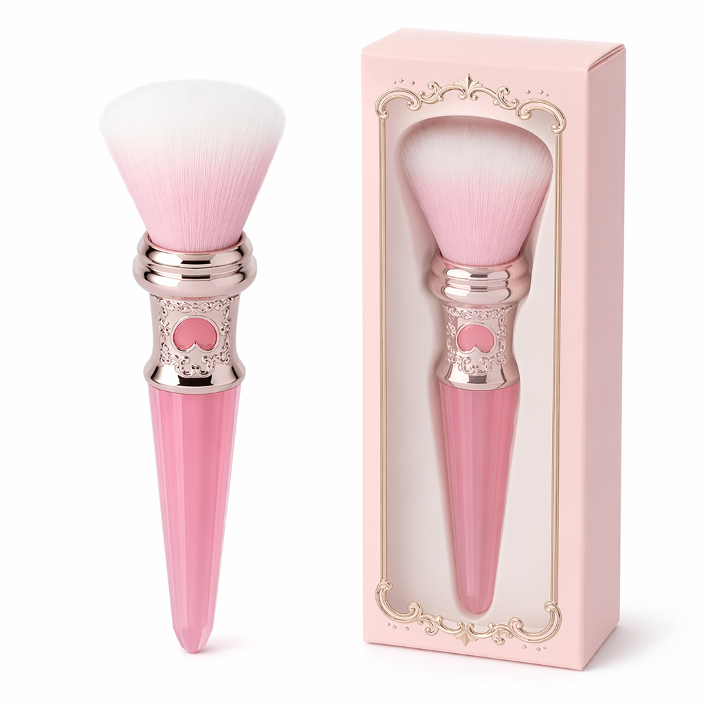 Mystical Unicorn Wool Stipple Brushes for Luxurious Makeup Application Crystal Pink