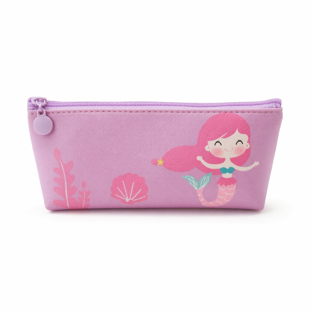 Pastel Unicorn Mermaid Pencil Case for Storing Essentials Purple Mermaid
