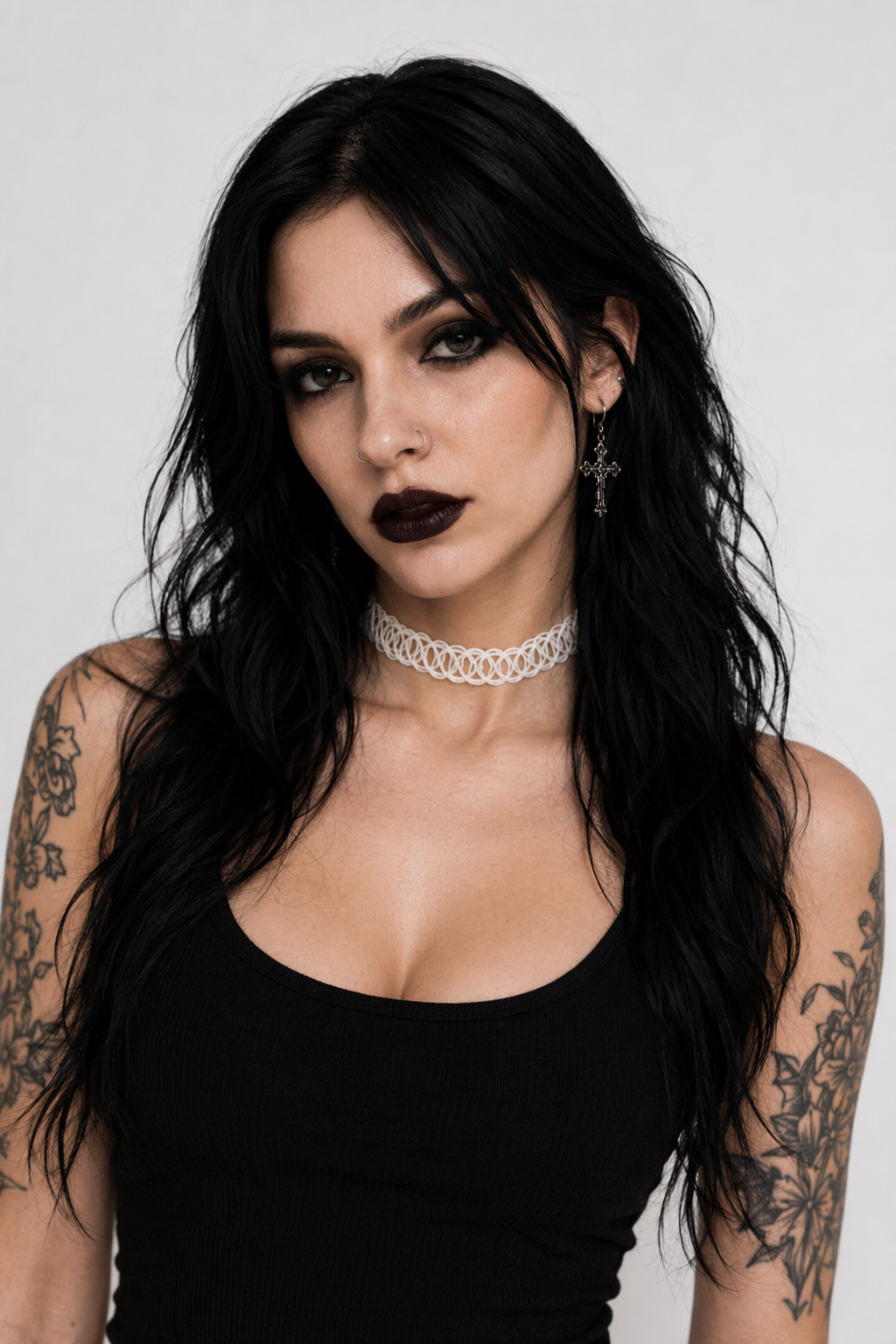 Classic 90s Inspired Choker Necklace in Various Colors White