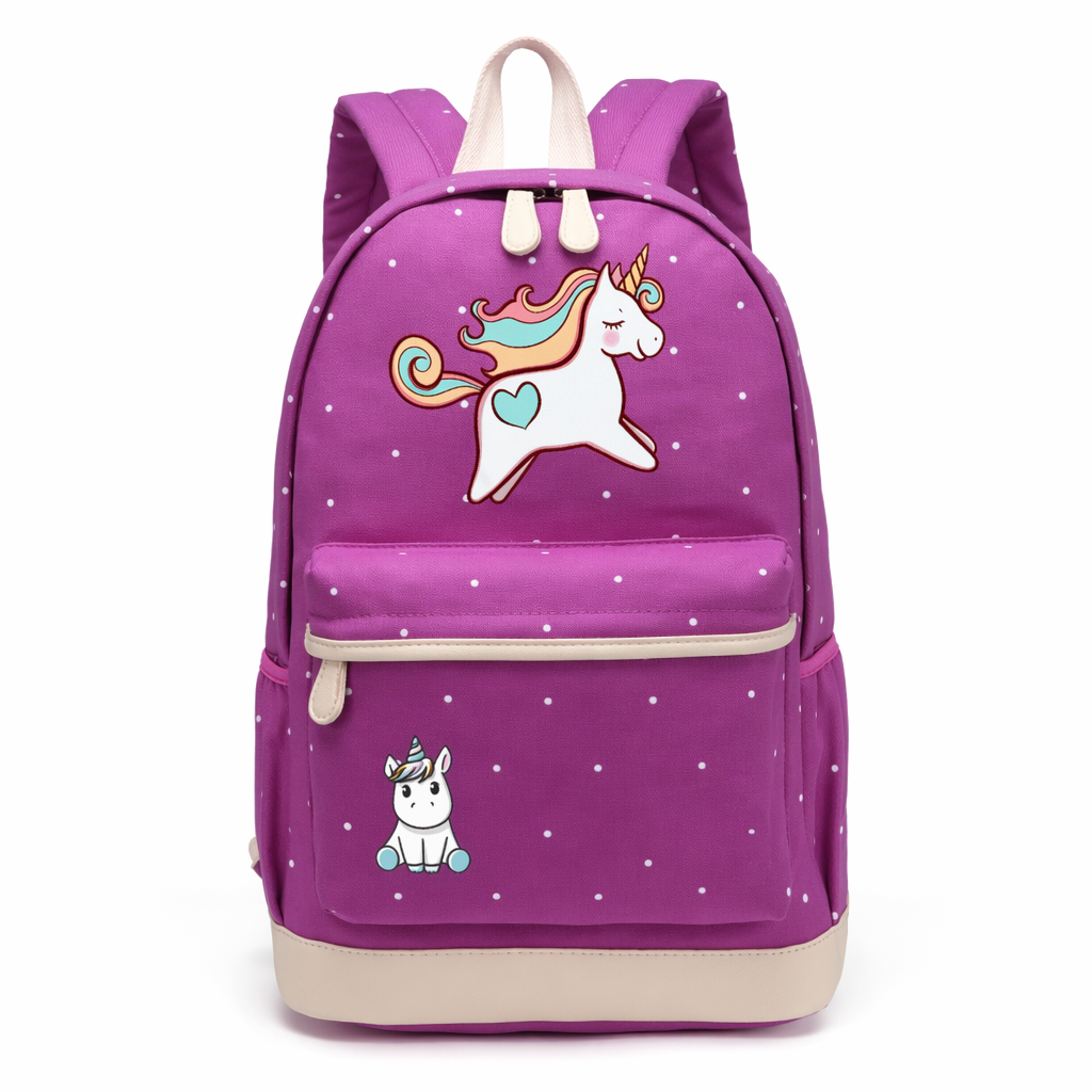 Kawaii Everyday Backpack in Various Styles and Colors Purple 3
