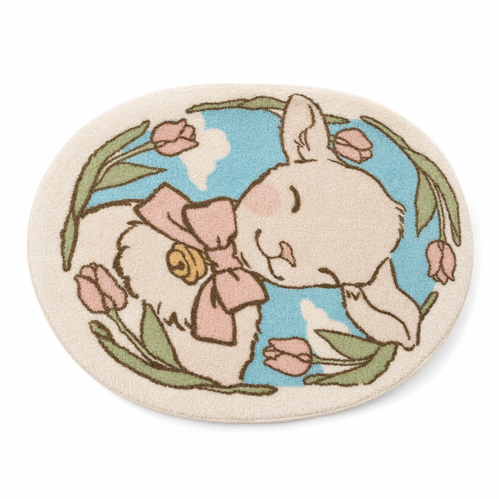 Vintage Lamb Floor Mat for Kawaii Bedrooms and Aesthetic Spaces 50x65cm