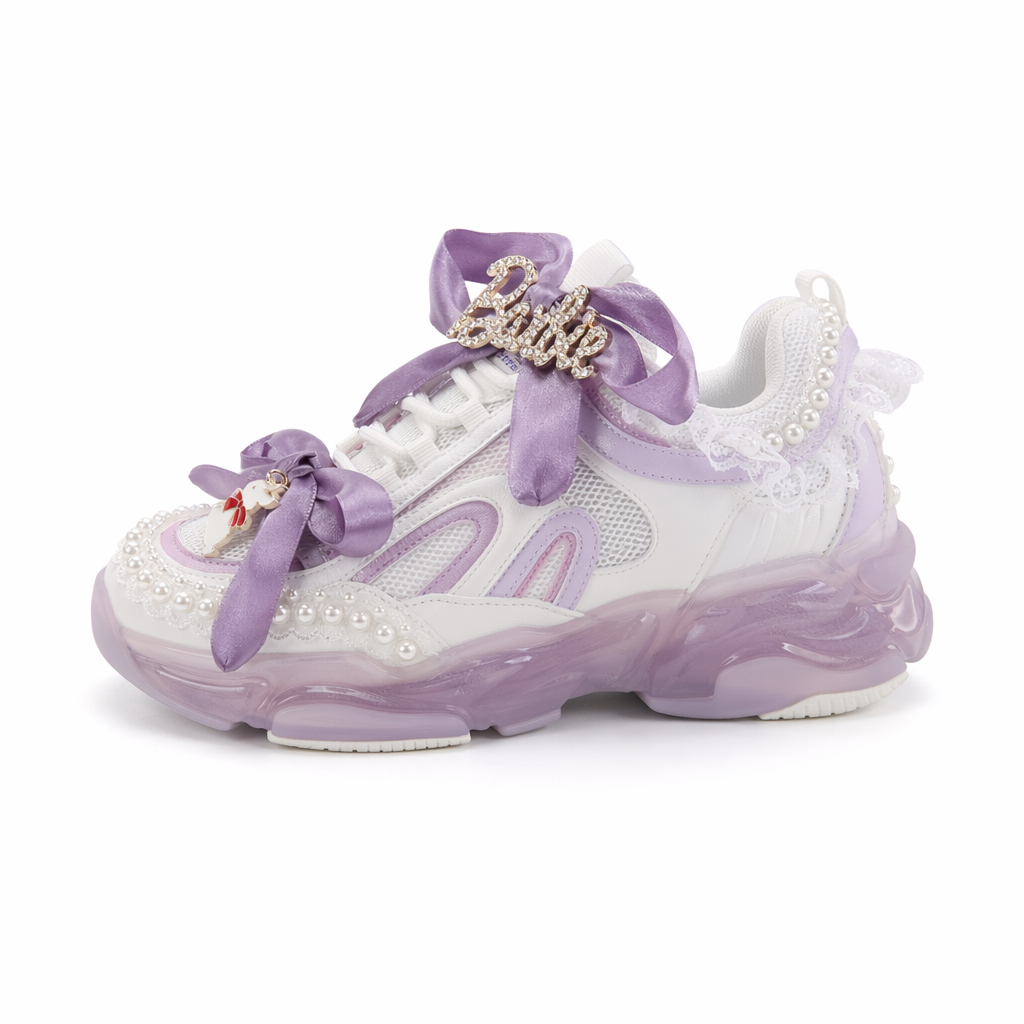 Barbie Harajuku Purple and White Lolita Sneakers 8