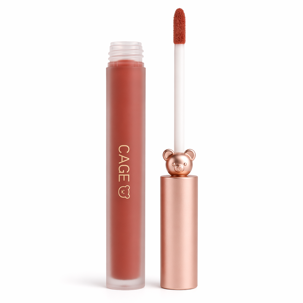 Matte Velvet Bear Liquid Lipstick in Adorable Rose Gold Packaging 5