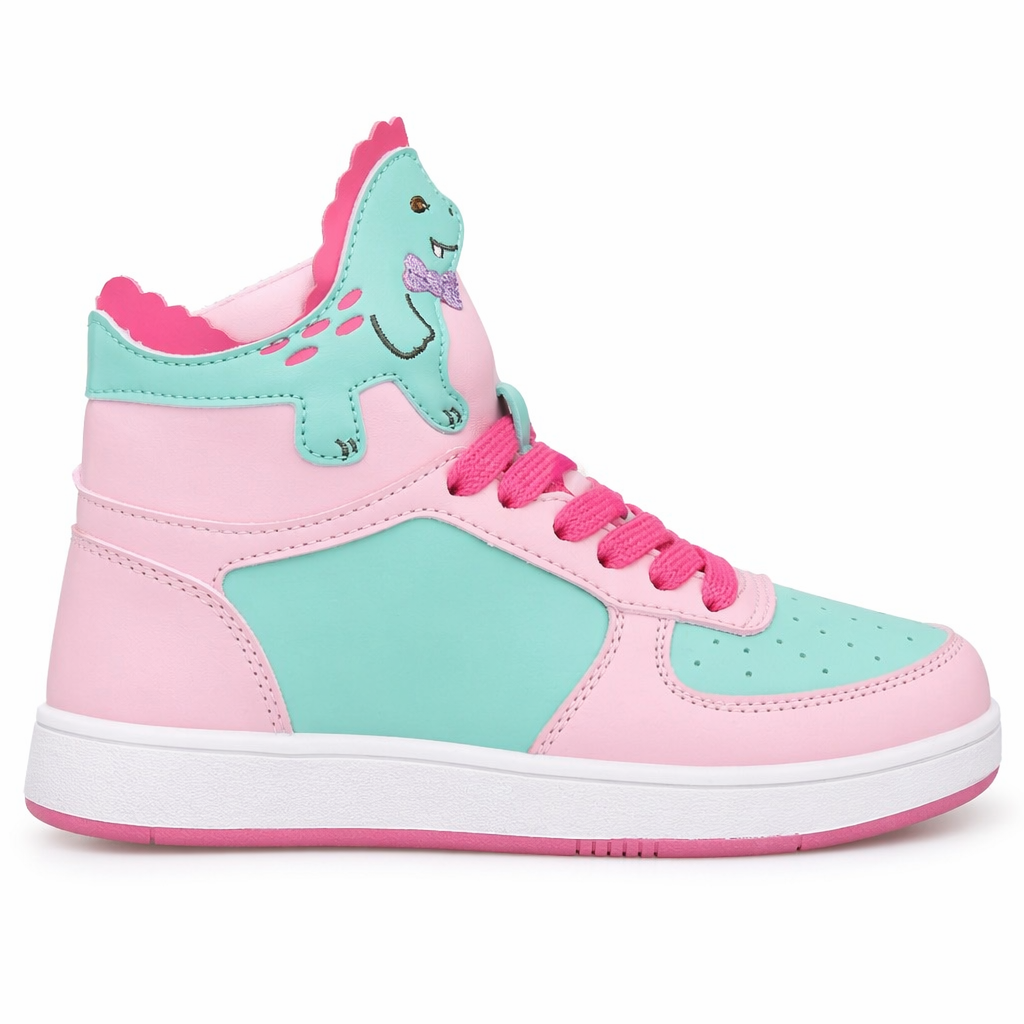Harajuku High Top Sneakers with Pastel Dinosaur Design 6
