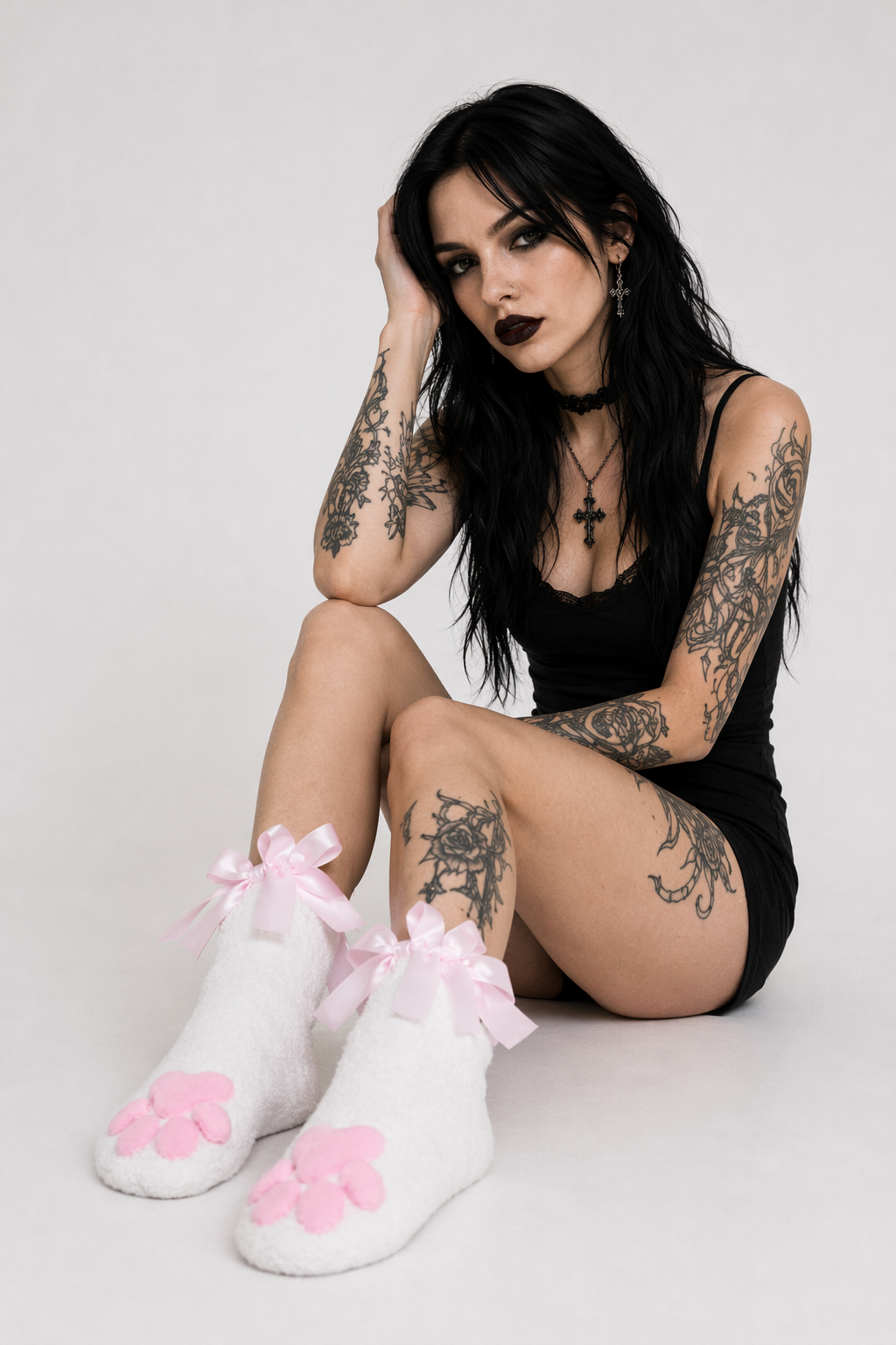 Fuzzy Neko Cat Paw Socks Made with High-Quality Fabric Default