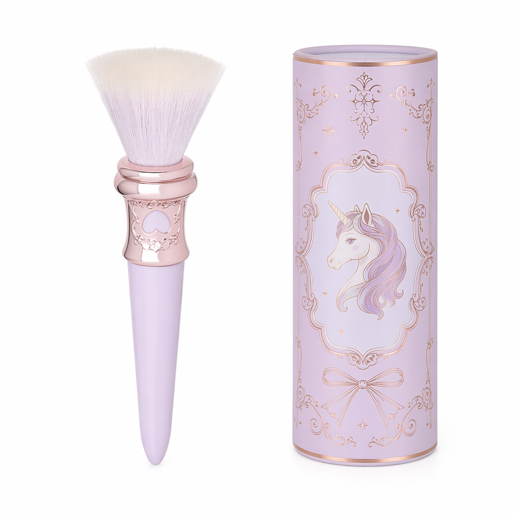 Mystical Unicorn Wool Stipple Brushes for Luxurious Makeup Application Purple